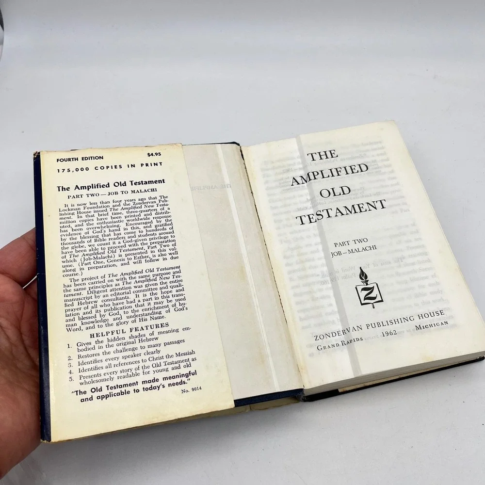 Vintage 1962 The Amplified Old Testament Part Two Job to Malachi Zondervan 9014
